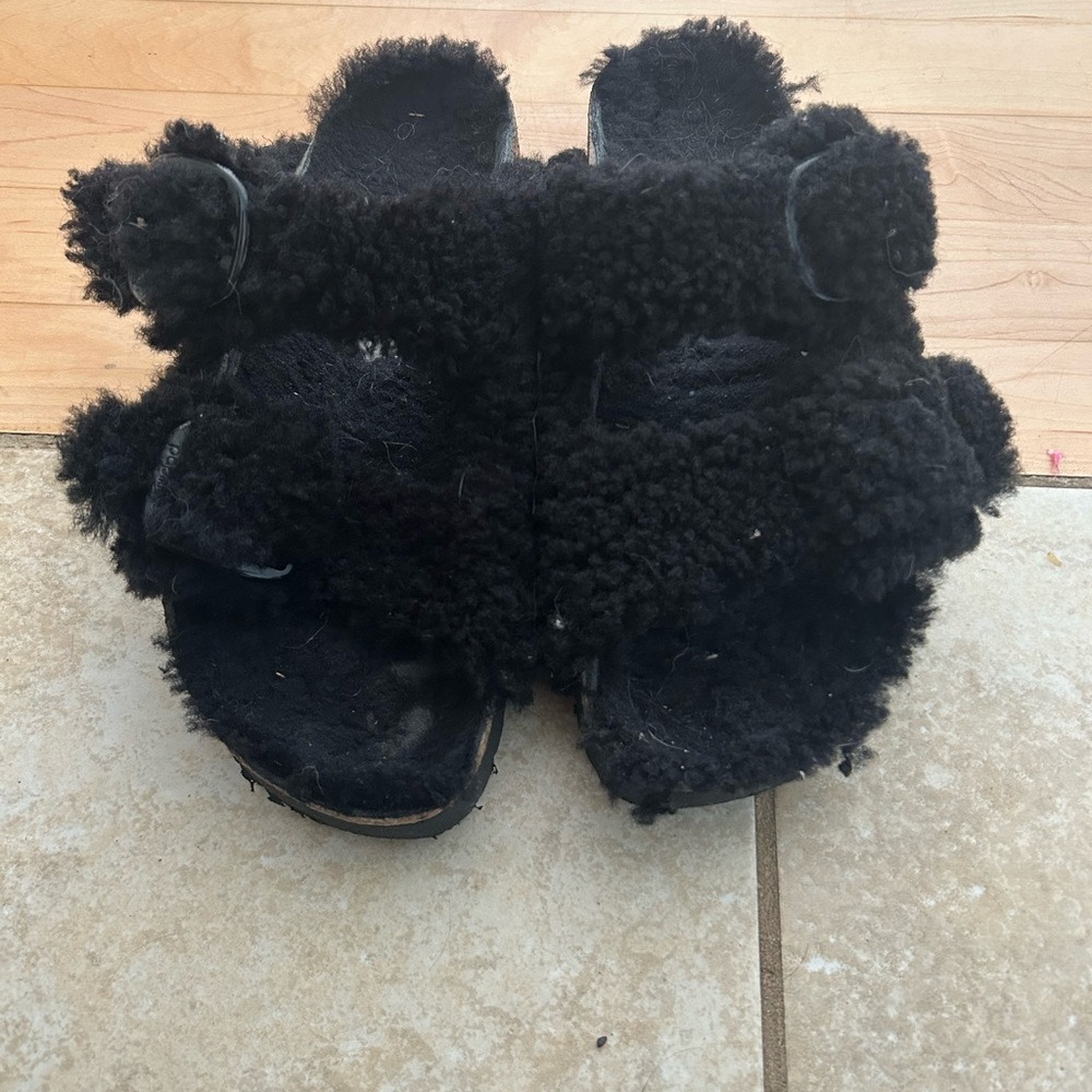 Birkenstock Papillio Big Buckle Shearling Platform Sandal